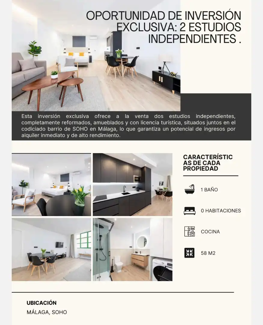 Cocina de Estudio en venta en Málaga con Amueblado