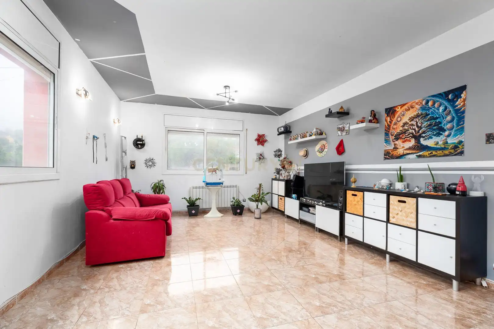 Sala d'estar de Casa o xalet en venda en El Montmell amb Aire condicionat, Jardí privat i TV