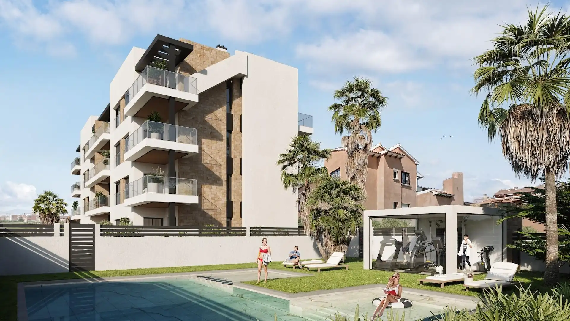 Vista exterior de Planta baja en venta en Torrevieja con Aire acondicionado, Terraza y Piscina comunitaria