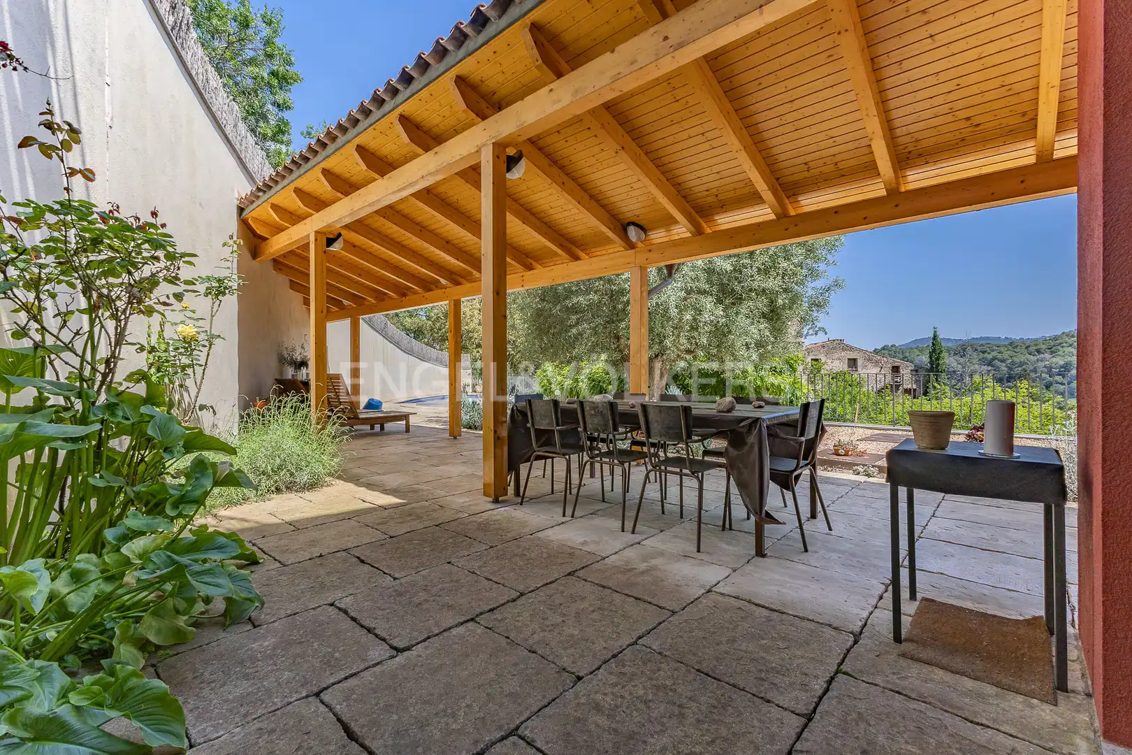 Terraza de Finca rústica en venta en Gallifa con Aire acondicionado, Calefacción y Jardín privado