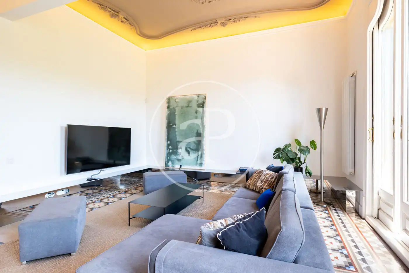 Wohnzimmer von Wohnung zur Miete in Barcelona mit Klimaanlage, Heizung und Möbliert