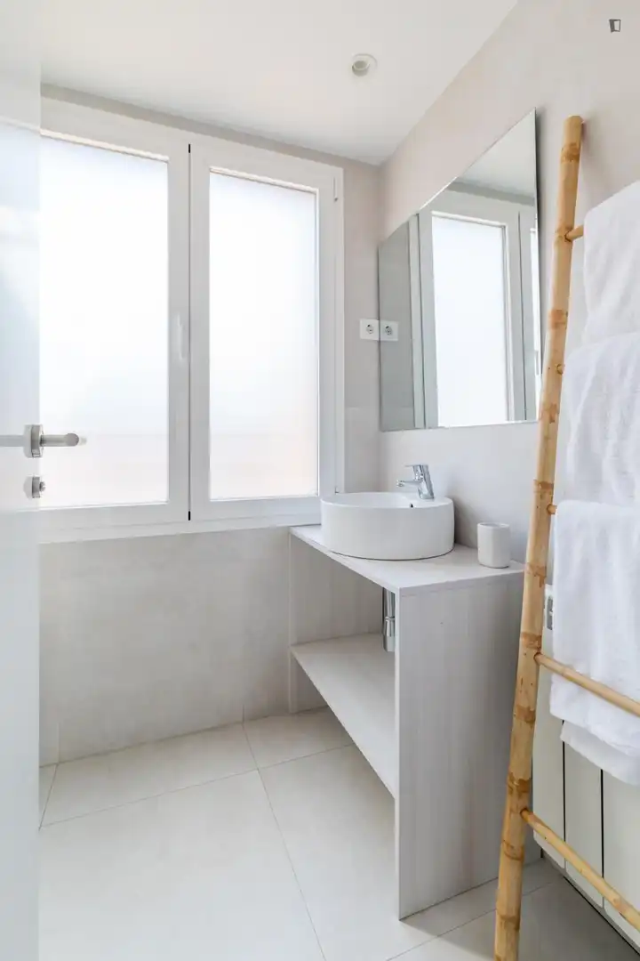 Baño de Estudio de alquiler en Madrid con Aire acondicionado, Amueblado y Horno