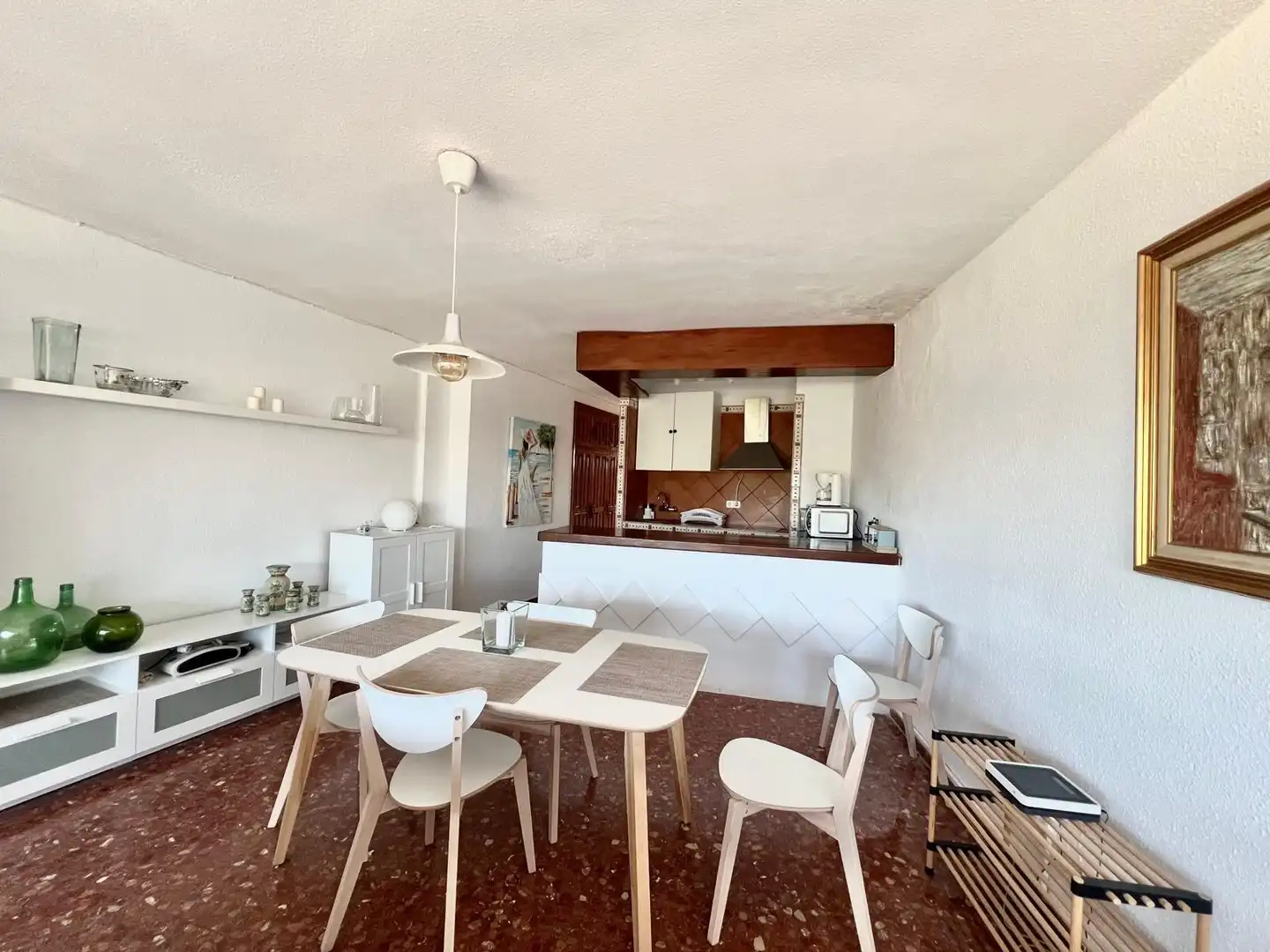 Menjador de Apartament de lloguer en Mijas amb Jardí privat