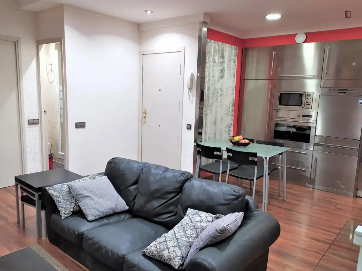 Living room of Study for rent in Barcelona  with Air Conditioner, Heating and Furnished