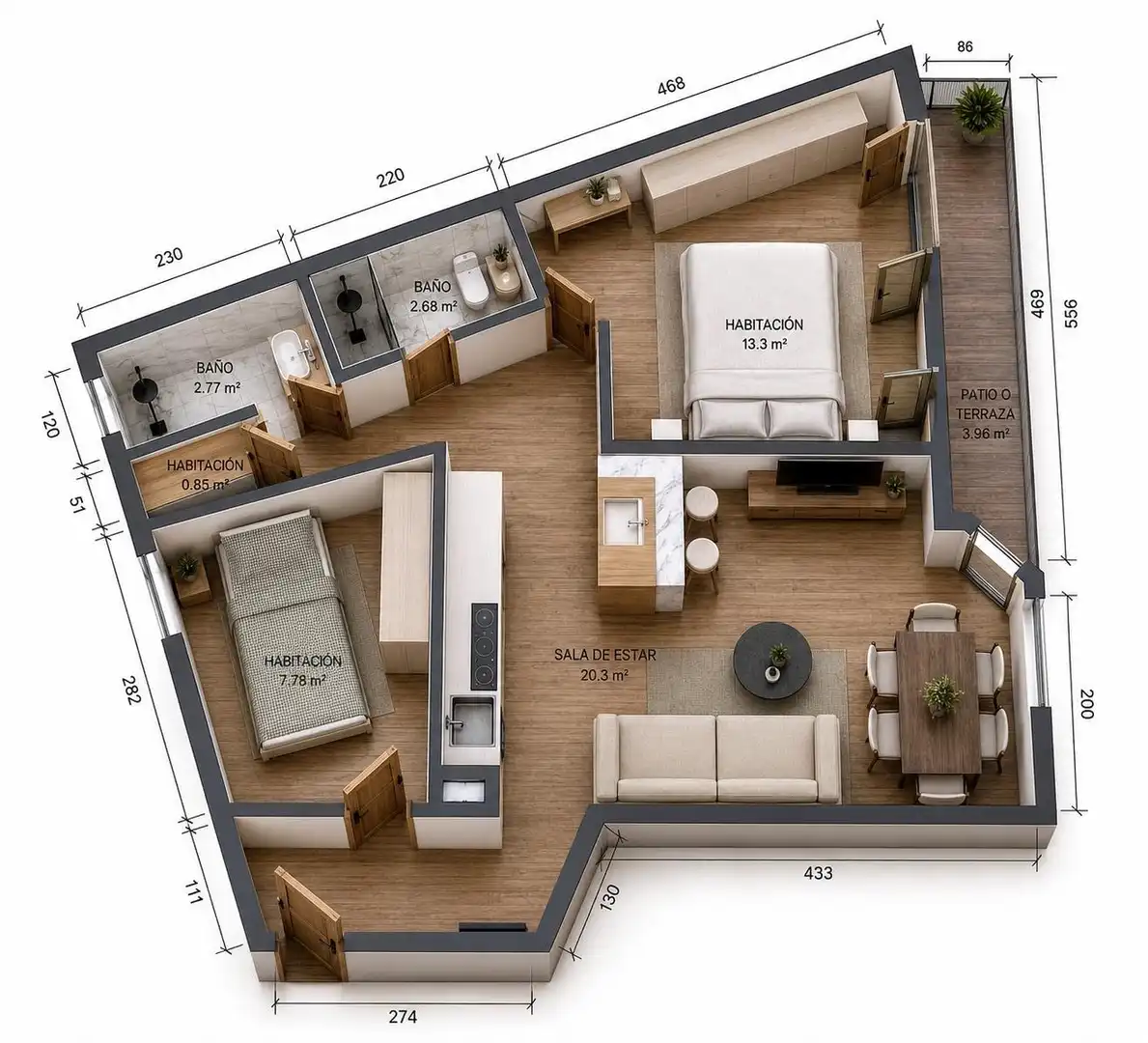 Apartamento en venta en León Capital  con Calefacción y Parquet