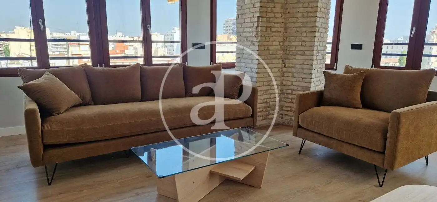 Living room of Flat for rent in Valencia  with Air Conditioner, Heating and Balcony