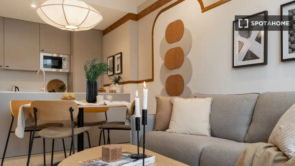 Sala d'estar de Apartament per a compartir en Madrid amb Aire condicionat, Terrassa i Moblat