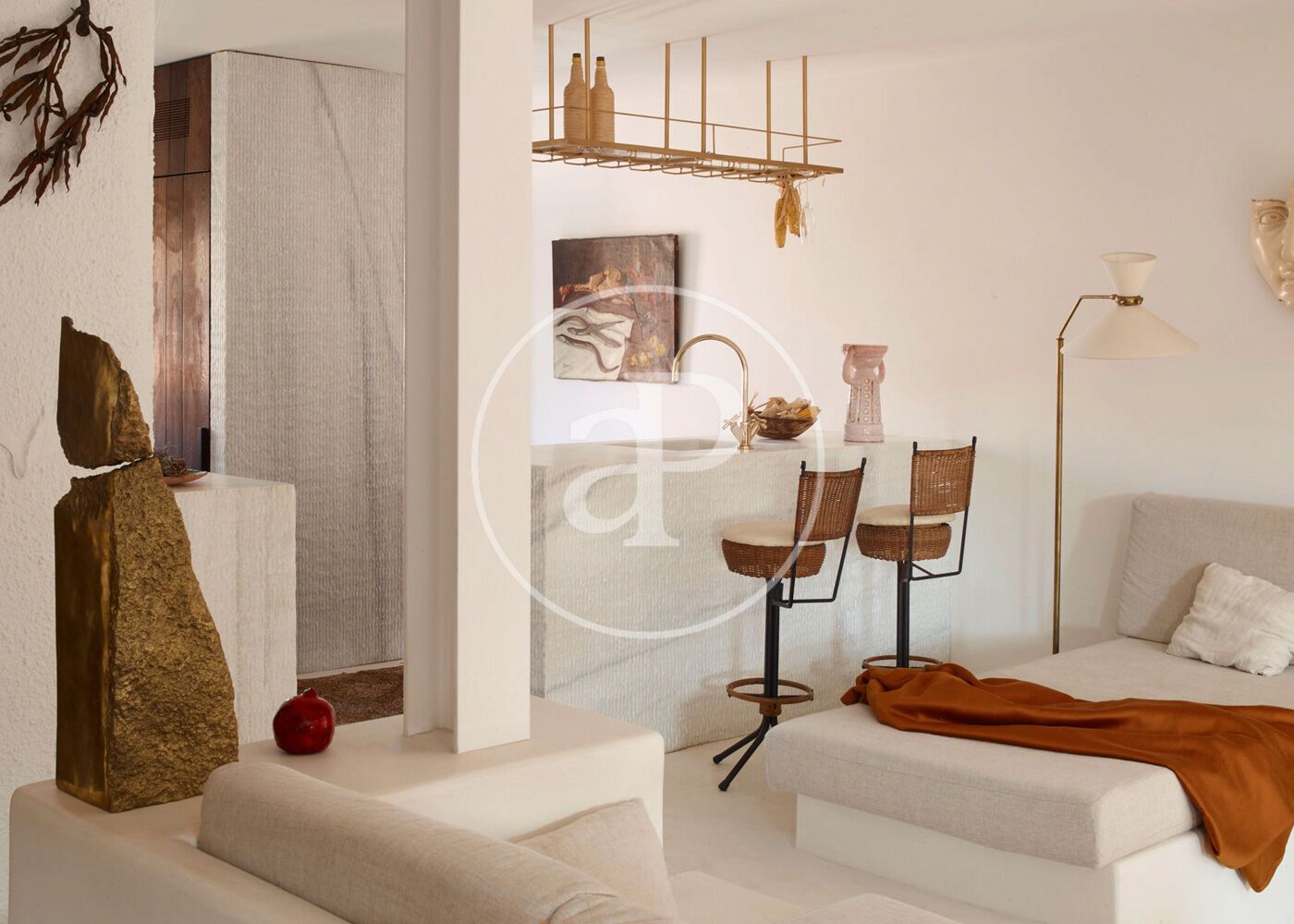 Sala d'estar de Pis en venda en Cubelles amb Aire condicionat, Calefacció i Moblat