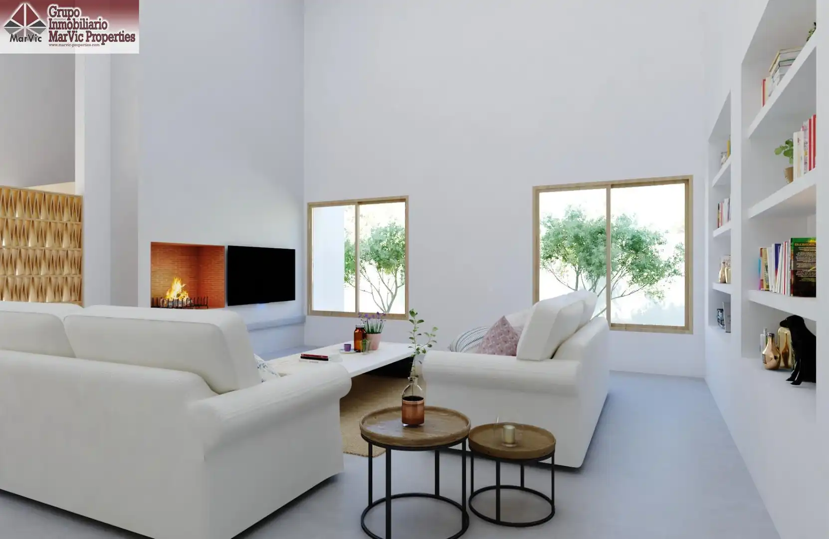 Living room of Houses for sale in Sella  with Air Conditioner, Private garden and Terrace