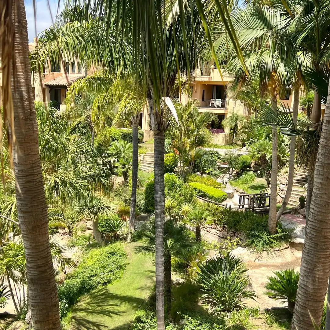 Garten von Dachboden zur Miete in Estepona mit Klimaanlage, Terrasse und Schwimmbad