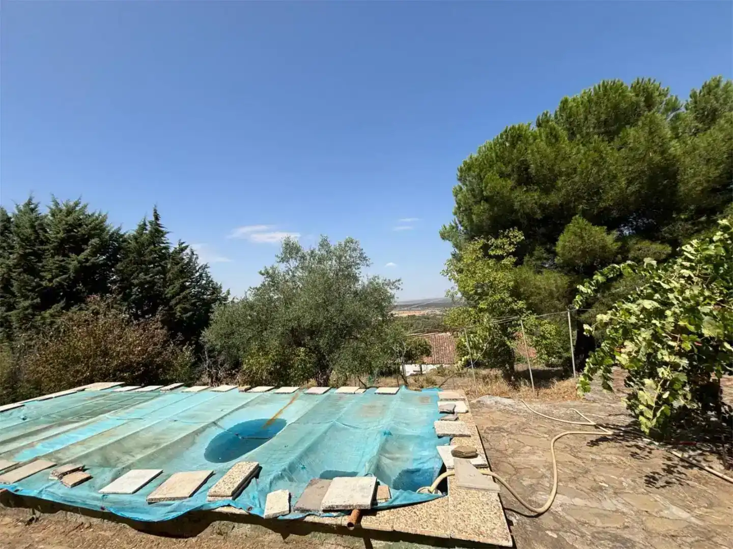 Piscina de Finca rústica en venda en Madroñera amb Jardí privat, Piscina i Moblat