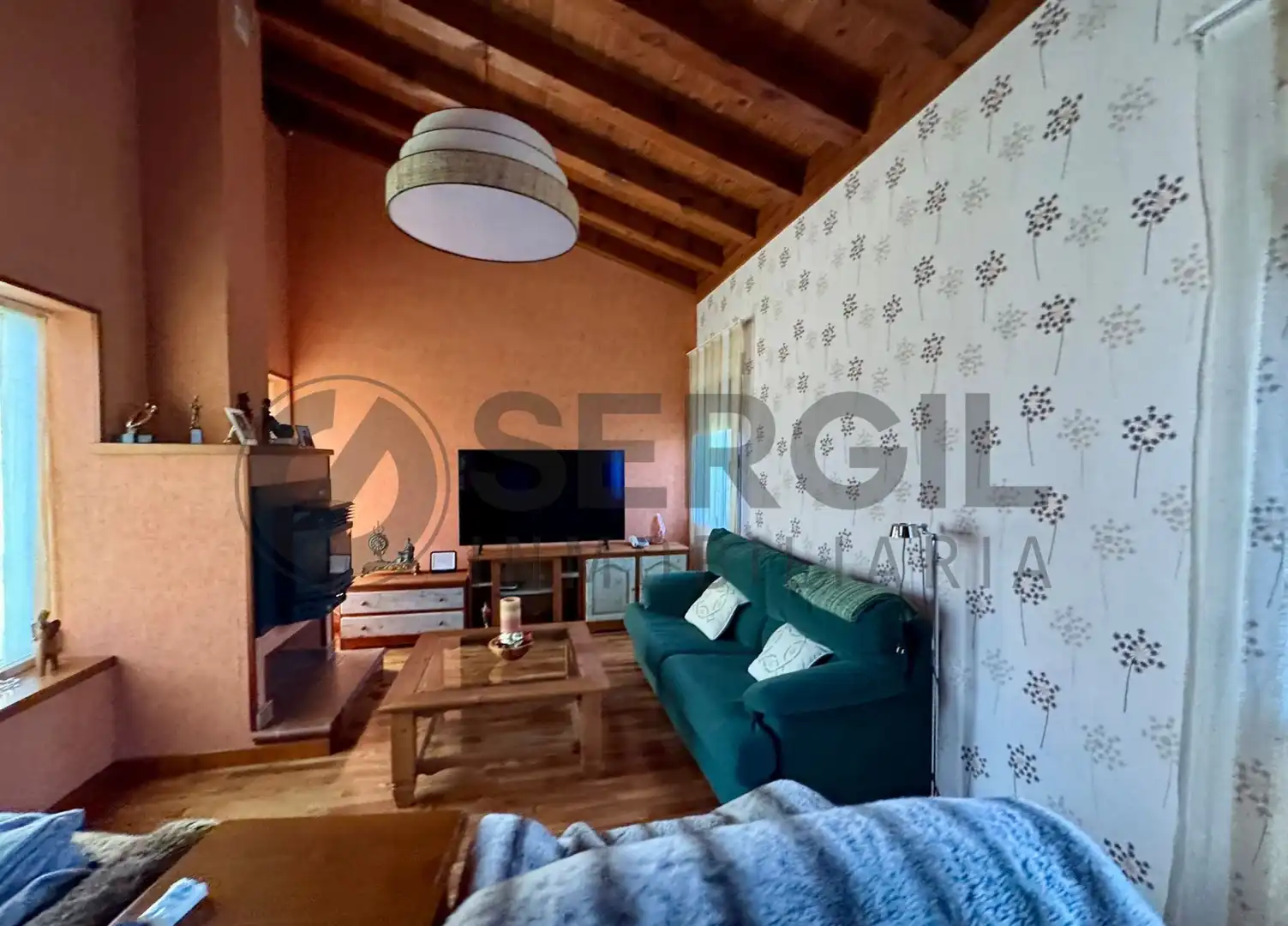 Sala d'estar de Casa o xalet en venda en Palazuelos de Eresma amb Calefacció, Jardí privat i Traster