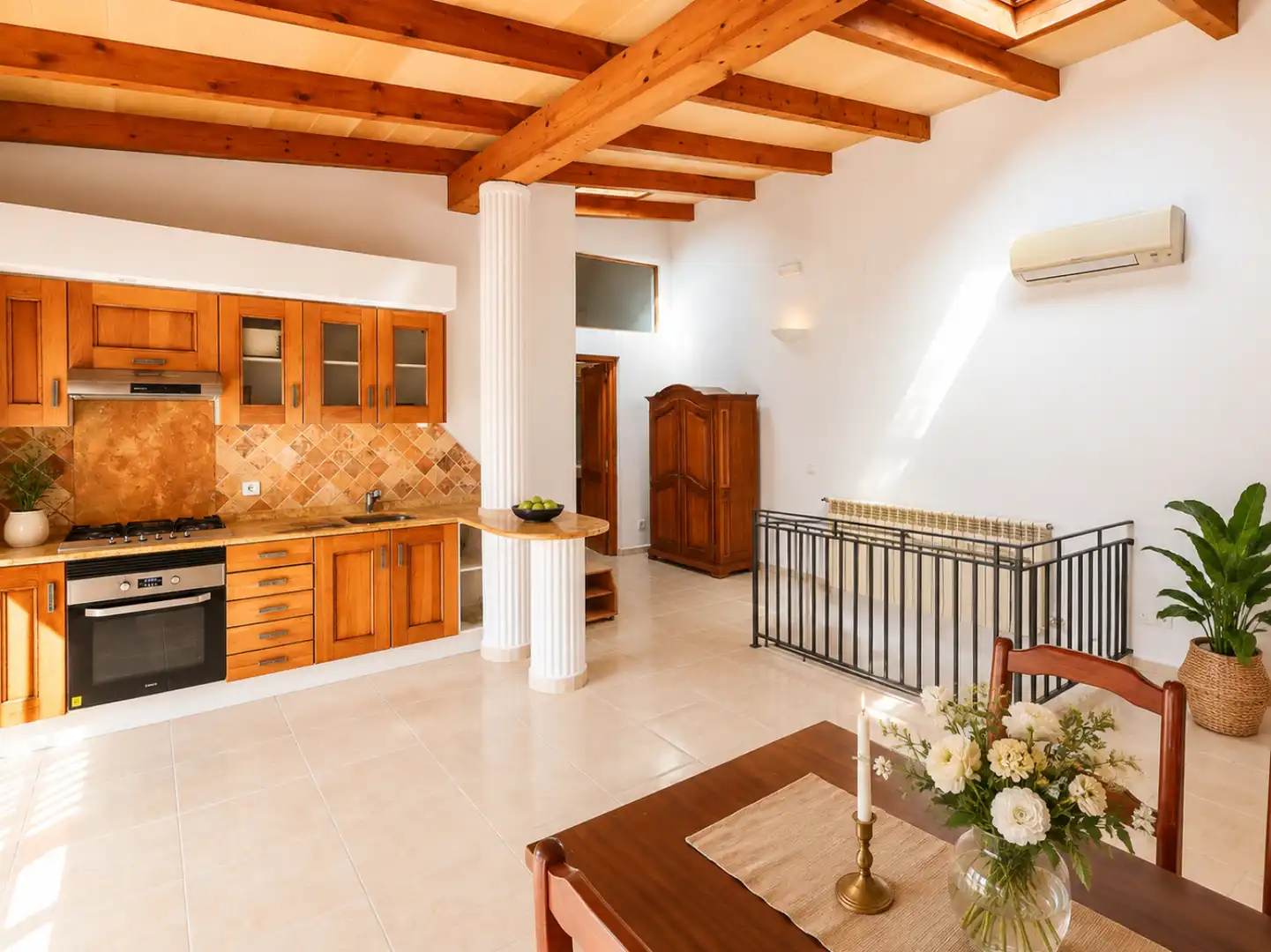 Küche von Haus oder Chalet zur Miete in Porreres mit Klimaanlage, Heizung und Terrasse