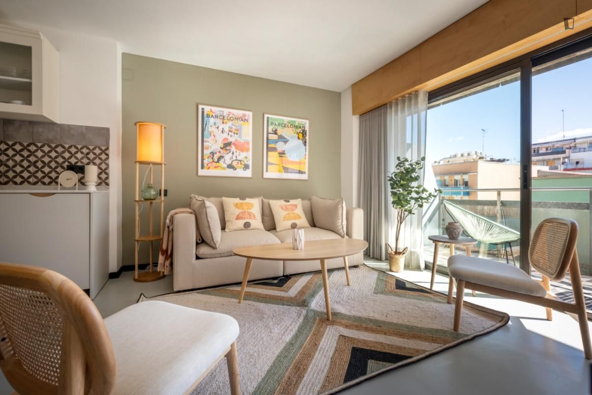 Living room of Apartment to rent in  Barcelona Capital  with Air Conditioner, Furnished and Oven