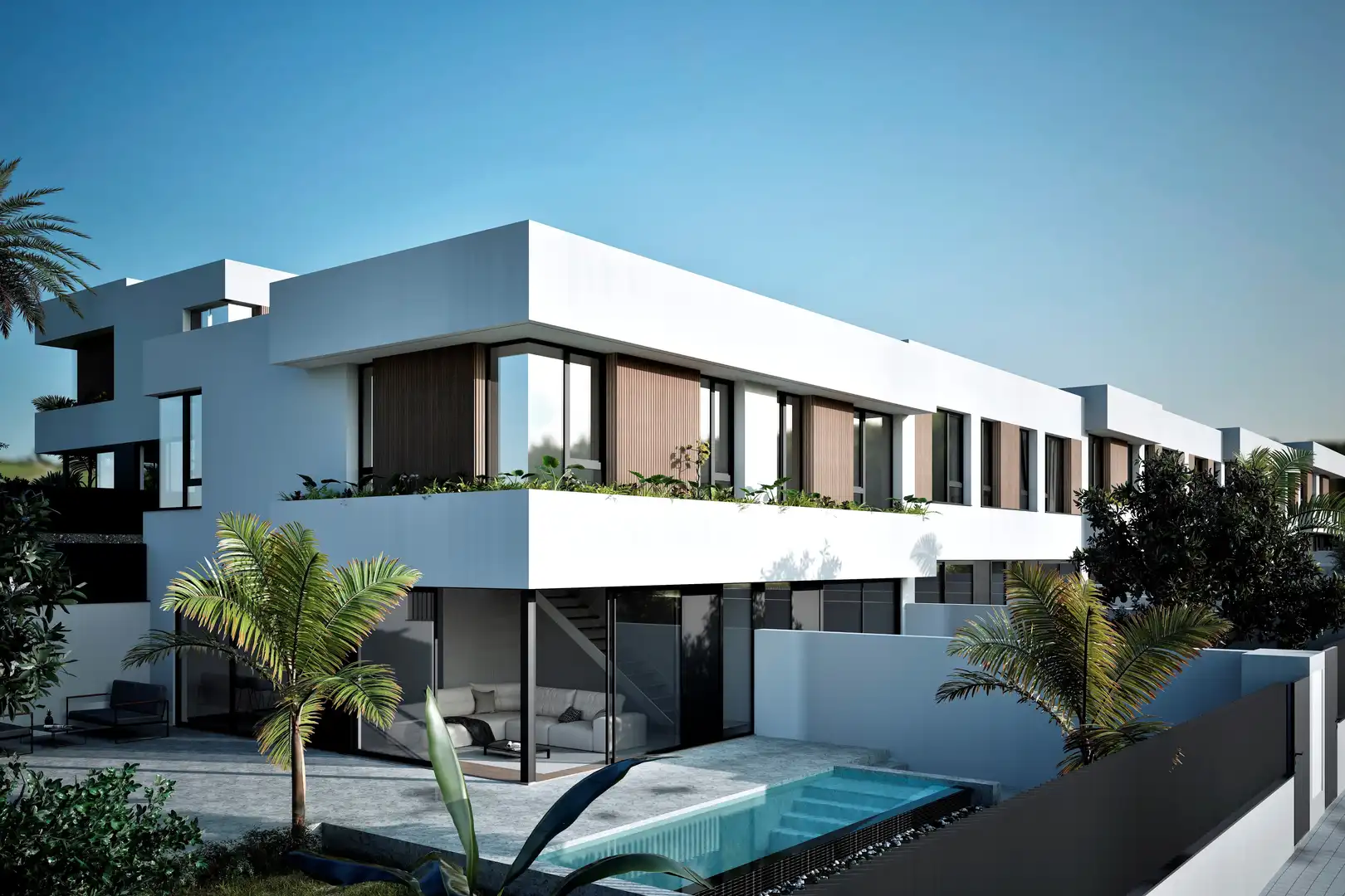 Außenansicht von Einfamilien-Reihenhaus zum Verkauf in Güímar mit Privatgarten, Terrasse und Abstellraum