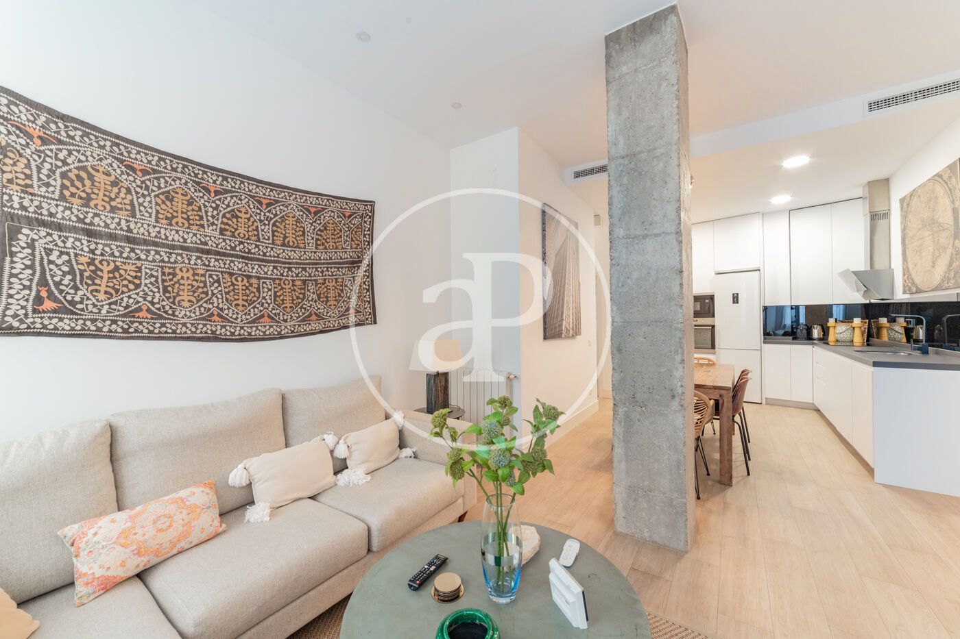 Living room of Flat to rent in  Madrid Capital  with Air Conditioner, Heating and Furnished
