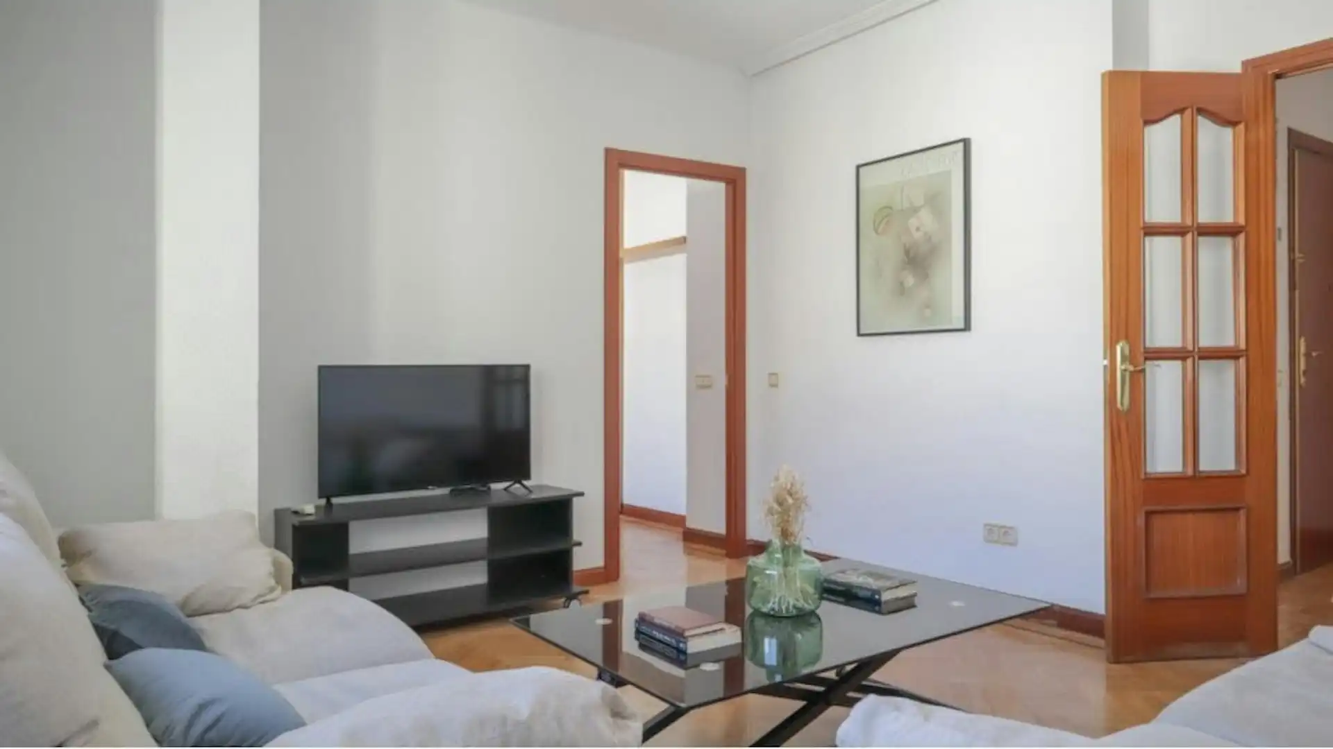 Sala de estar de Piso para compartir en Madrid con Calefacción y Amueblado