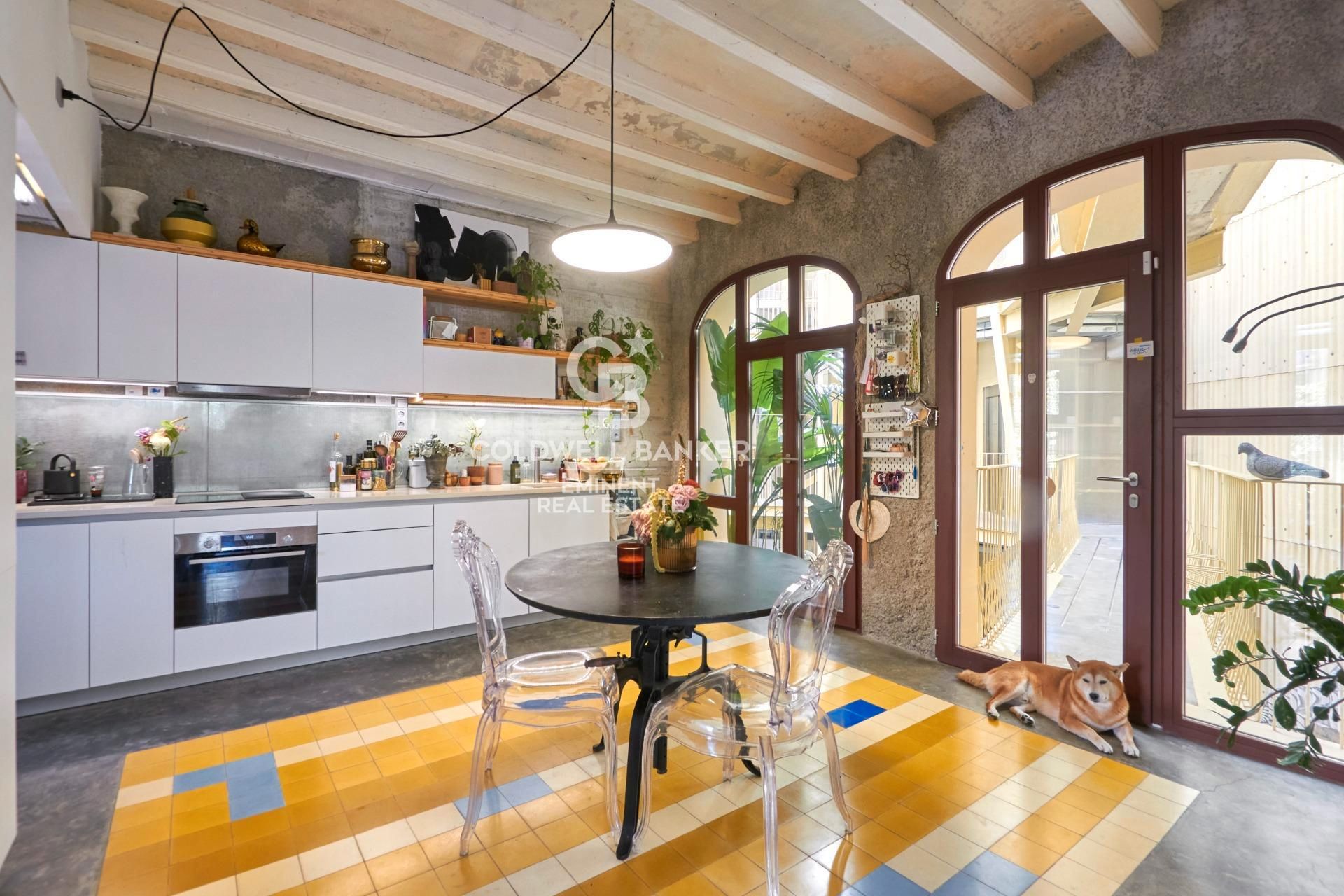 Kitchen of Flat for sale in  Barcelona Capital  with Air Conditioner, Heating and Balcony