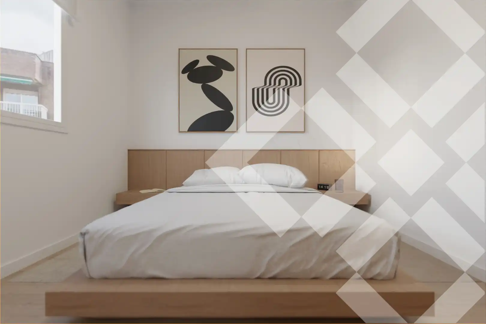 Schlafzimmer von Wohnung zum Verkauf in Barcelona mit Klimaanlage, Heizung und Parkett
