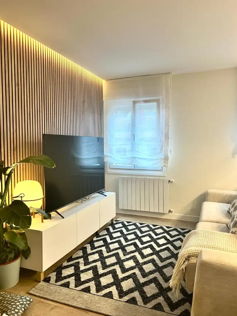Sala de estar de Piso en venta en Santurtzi  con Calefacción, Parquet y Amueblado