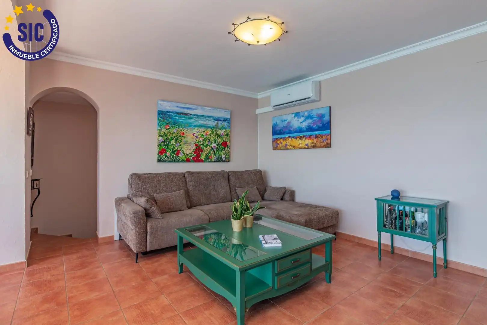Sala d'estar de Casa o xalet en venda en Peñíscola / Peníscola amb Aire condicionat, Calefacció i Jardí privat