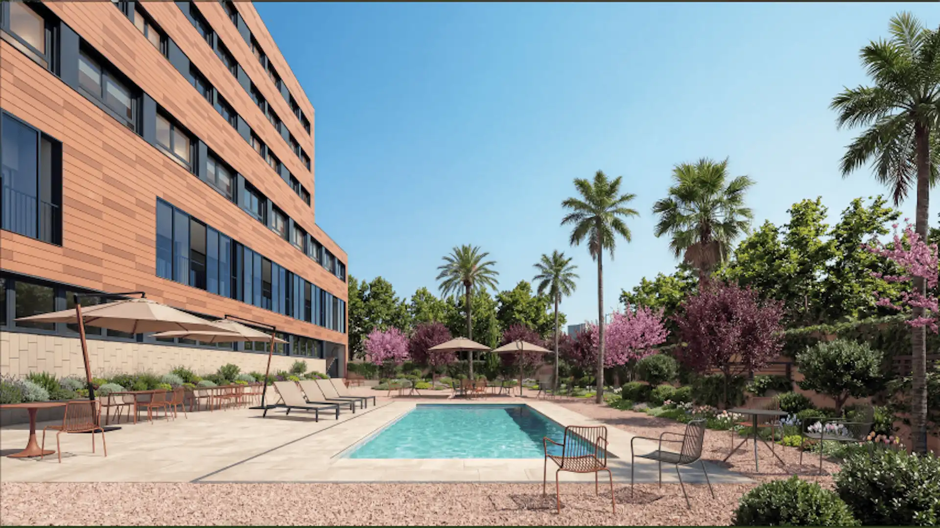 Piscina de Piso de alquiler en Barcelona con Aire acondicionado y Calefacción