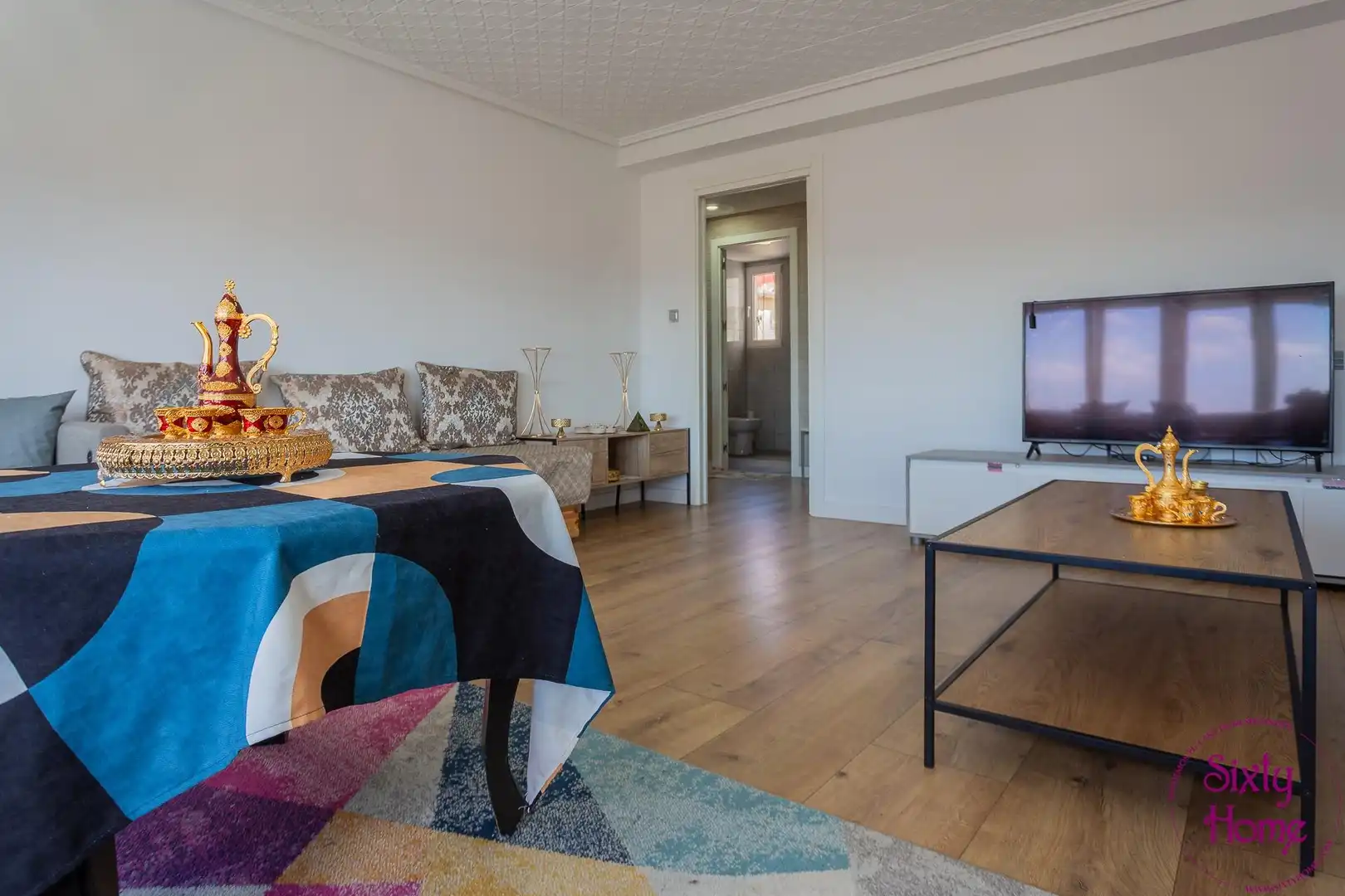 Sala de estar de Piso en venta en Tauste con Calefacción, Parquet y Amueblado