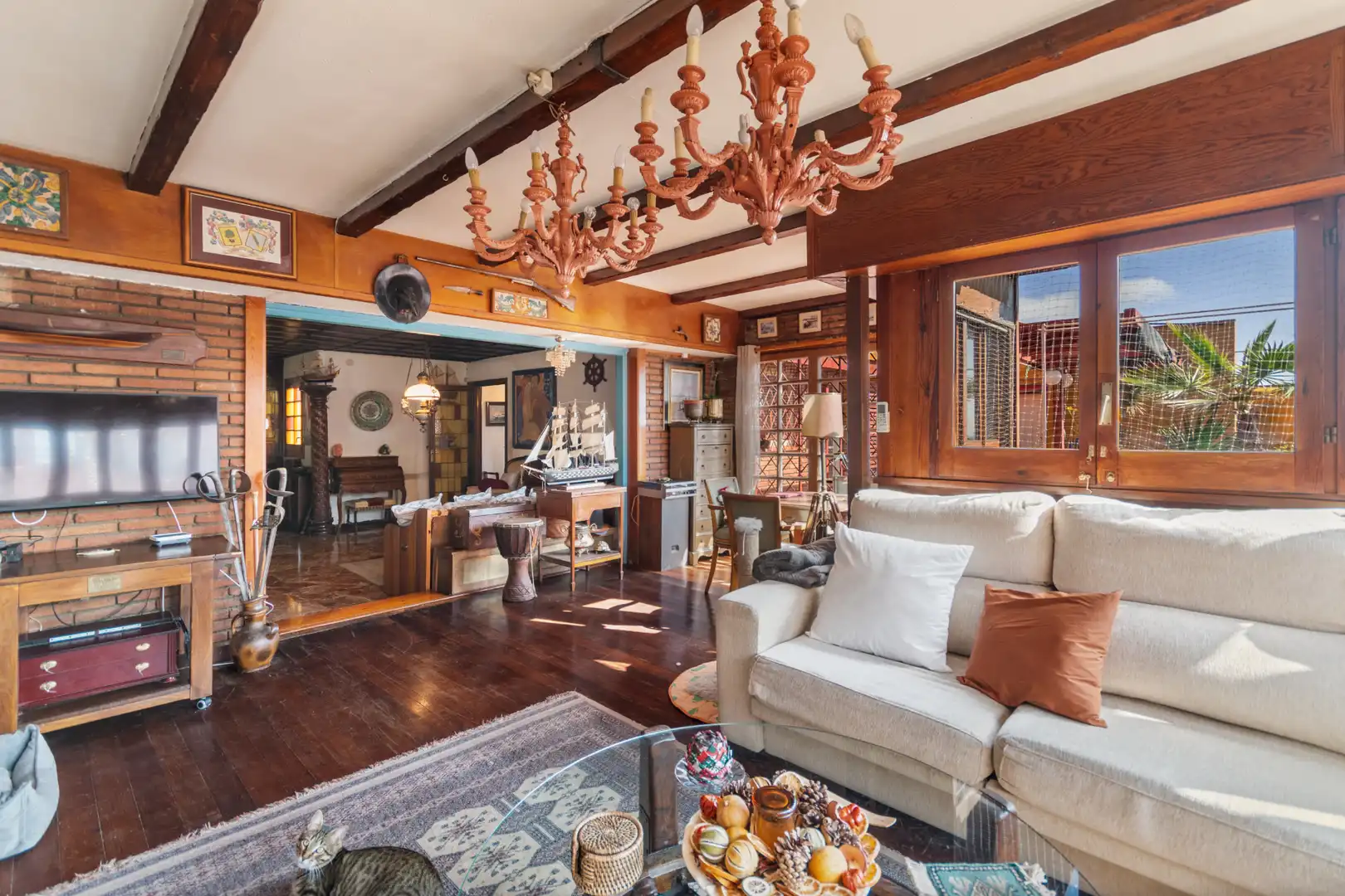 Sala de estar de Ático en venta en Barcelona con Aire acondicionado, Calefacción y Parquet