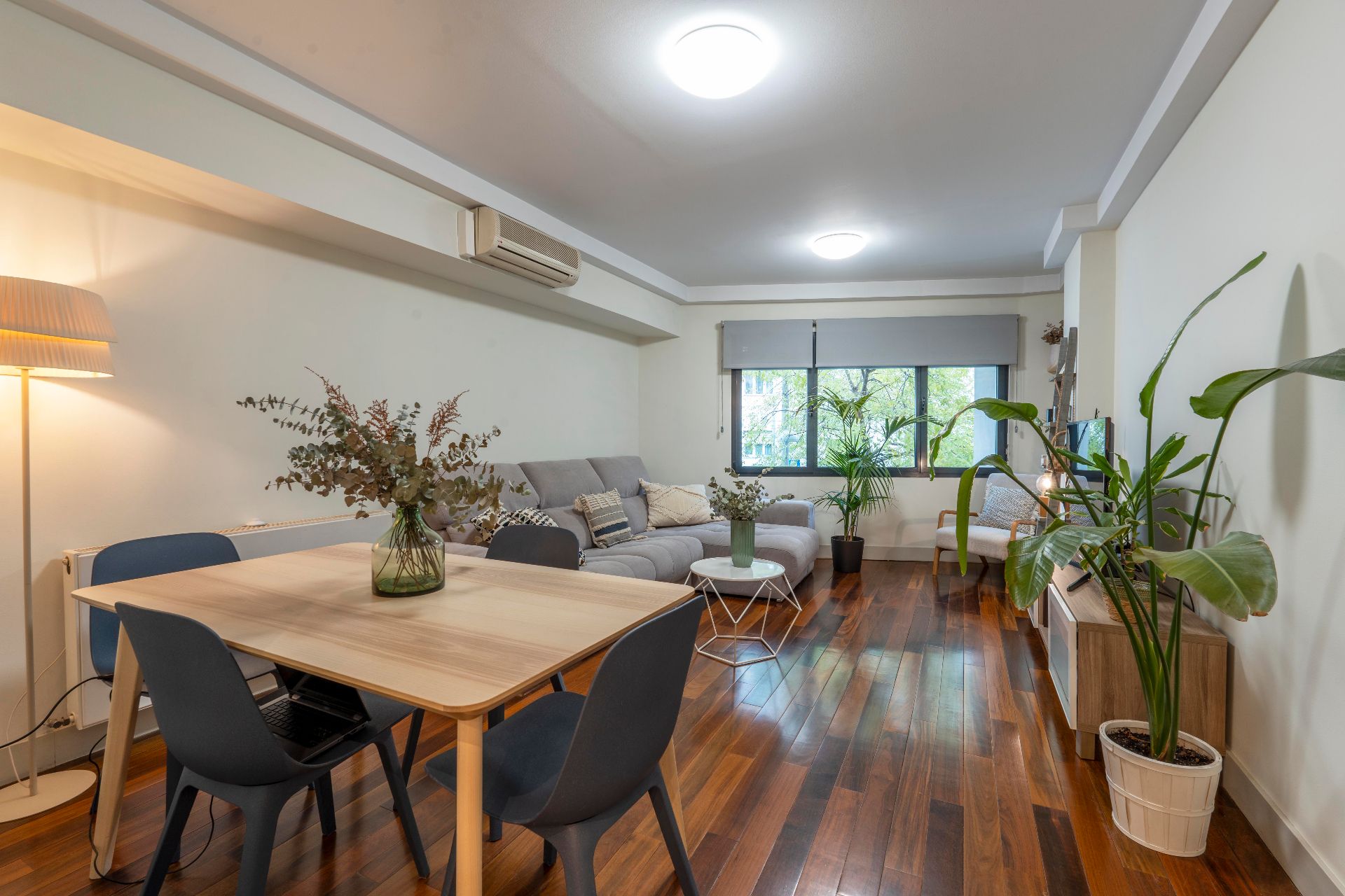 Living room of Flat to rent in  Madrid Capital  with Air Conditioner, Heating and Parquet flooring