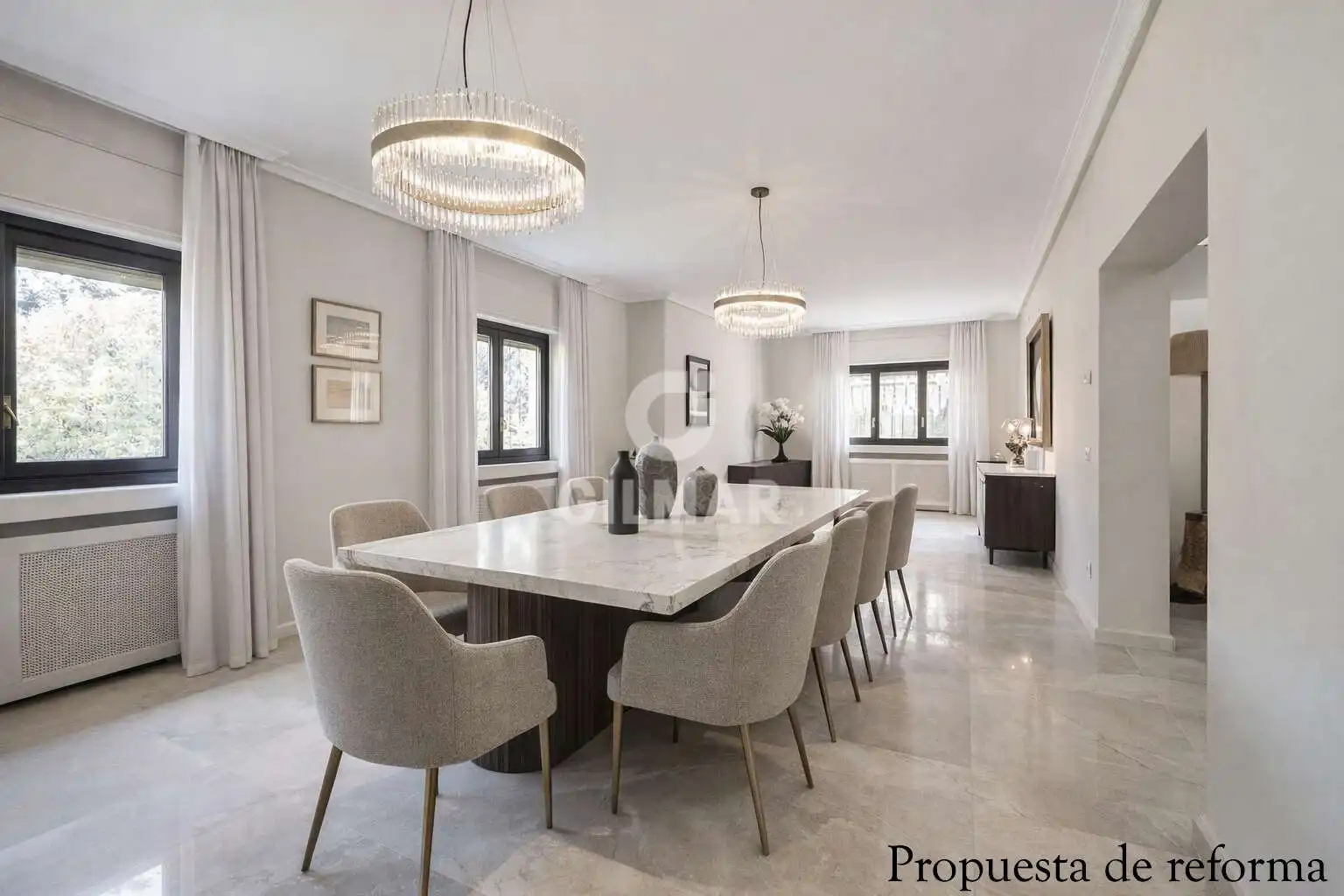 Comedor de Casa o chalet en venta en Pozuelo de Alarcón con Calefacción, Jardín privado y Piscina