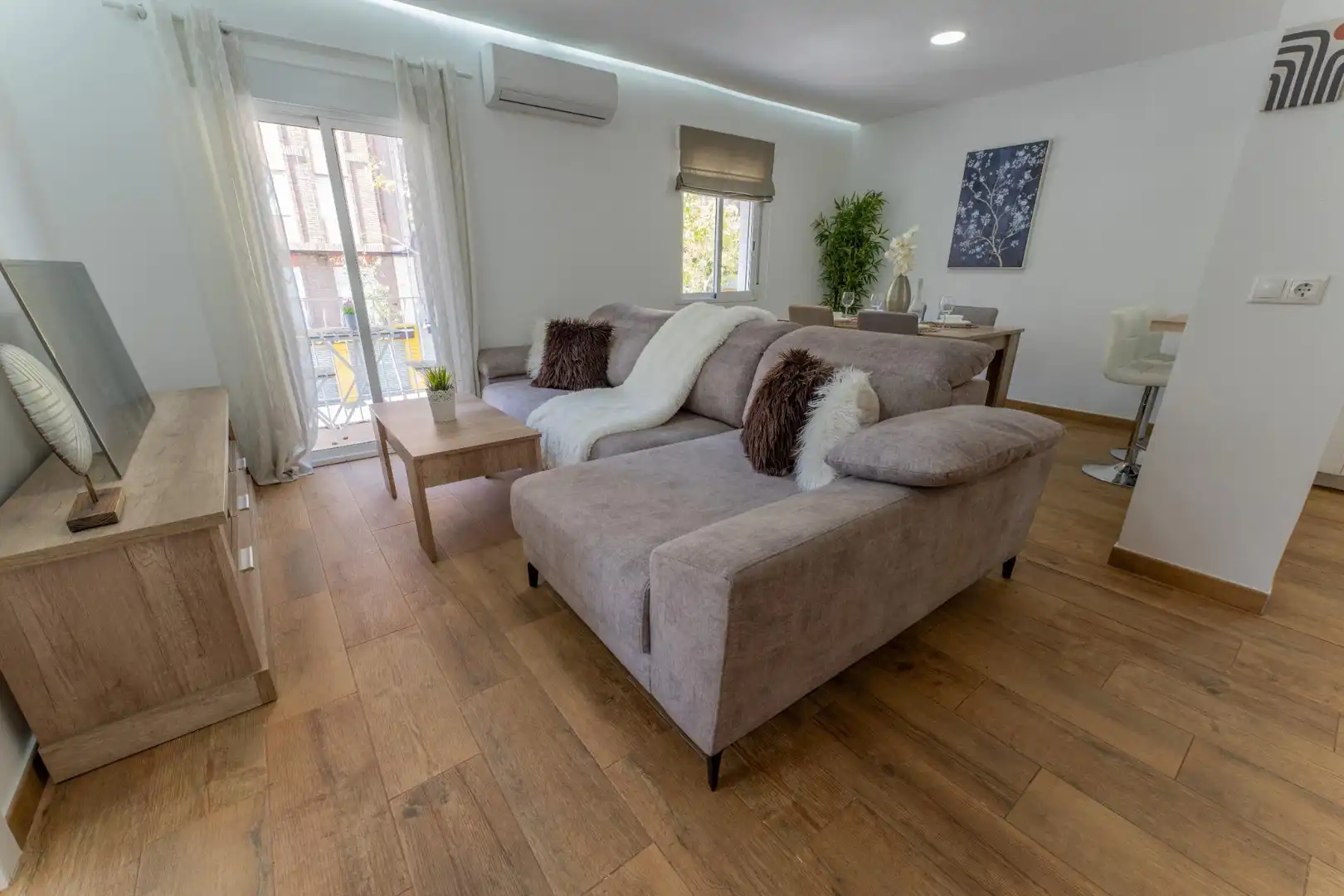 Sala de estar de Piso en venta en Elche / Elx con Aire acondicionado, Amueblado y Balcón
