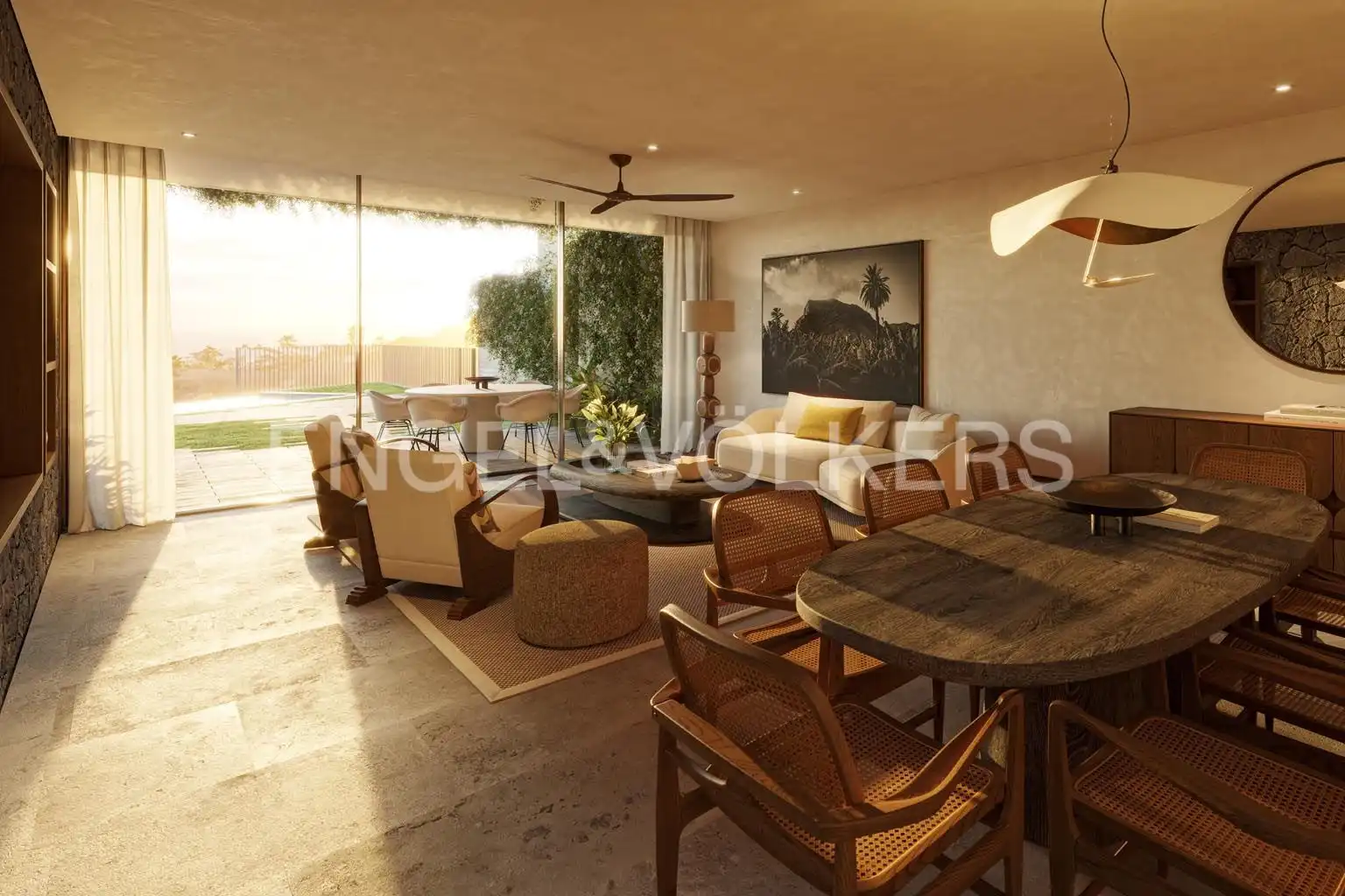 Sala d'estar de Casa o xalet en venda en Guía de Isora amb Aire condicionat, Terrassa i Piscina
