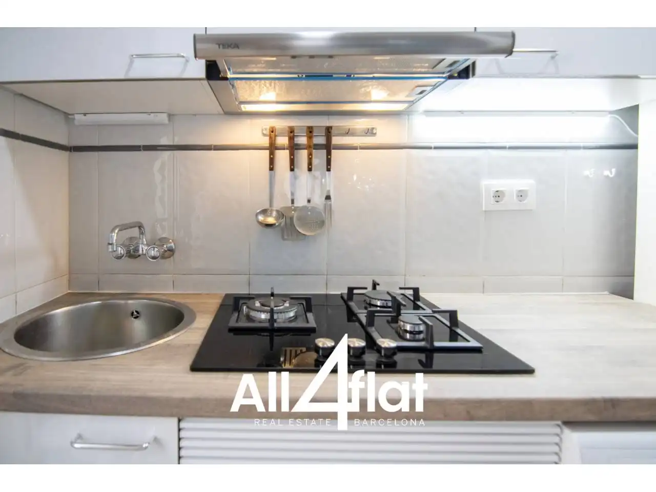 Kitchen of Flat for rent in Barcelona  with Furnished and Balcony