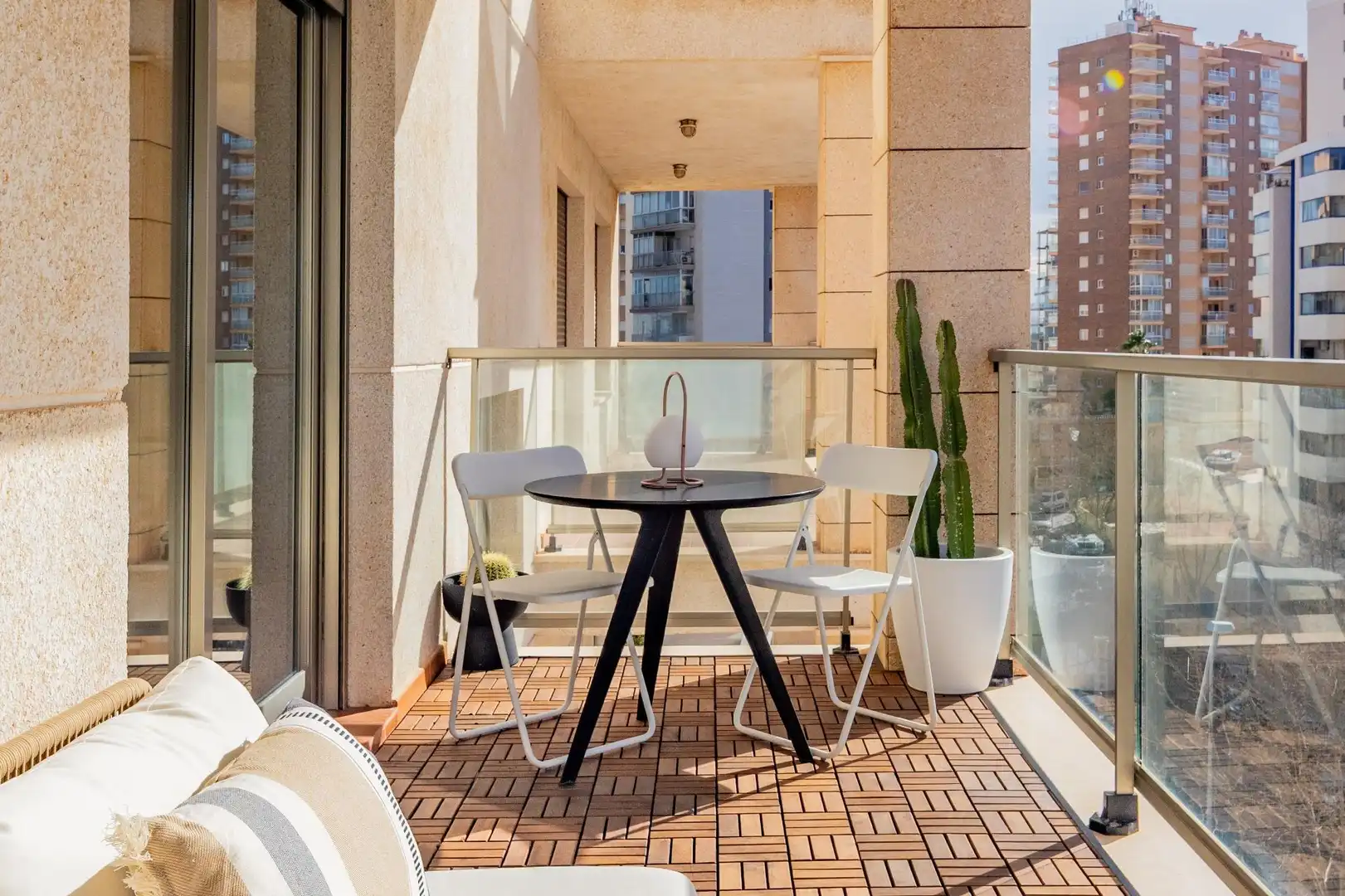 Balcony of Apartments for rent in Calpe / Calp  with Air Conditioner, Parquet flooring and Terrace
