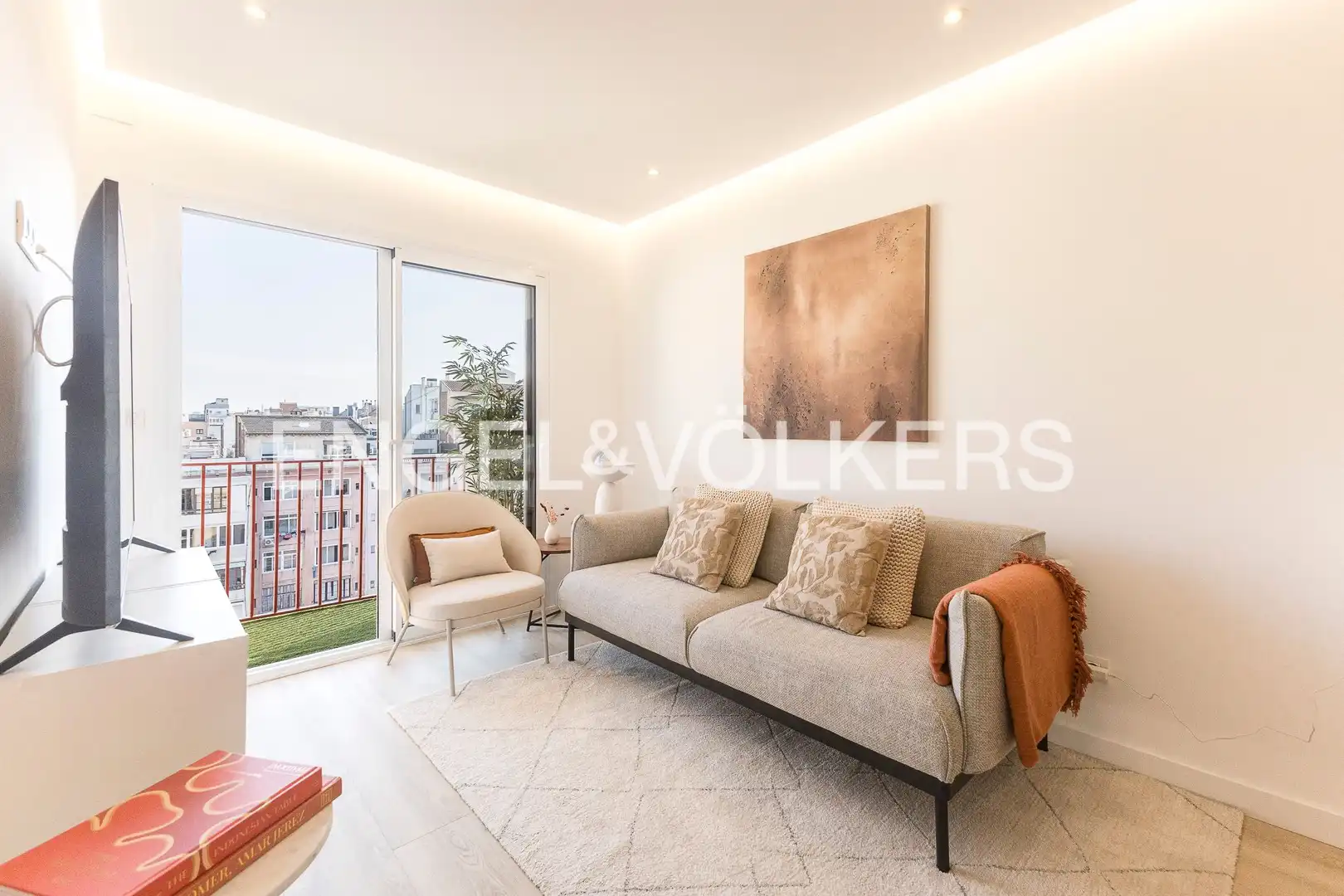 Wohnzimmer von Dachboden zum Verkauf in  Barcelona Capital mit Klimaanlage, Heizung und Parkett