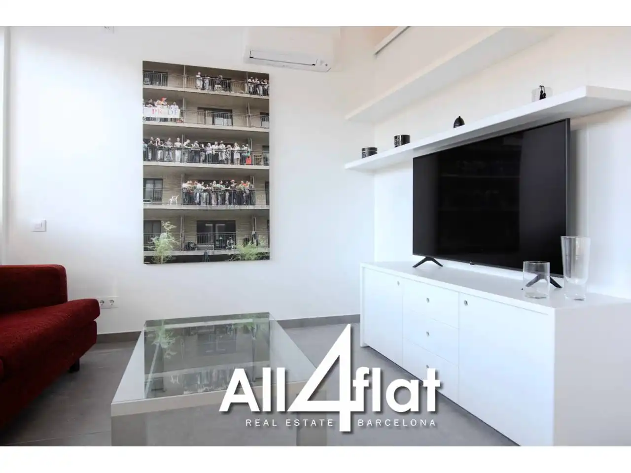Living room of Study for rent in Barcelona  with Air Conditioner, Heating and Furnished