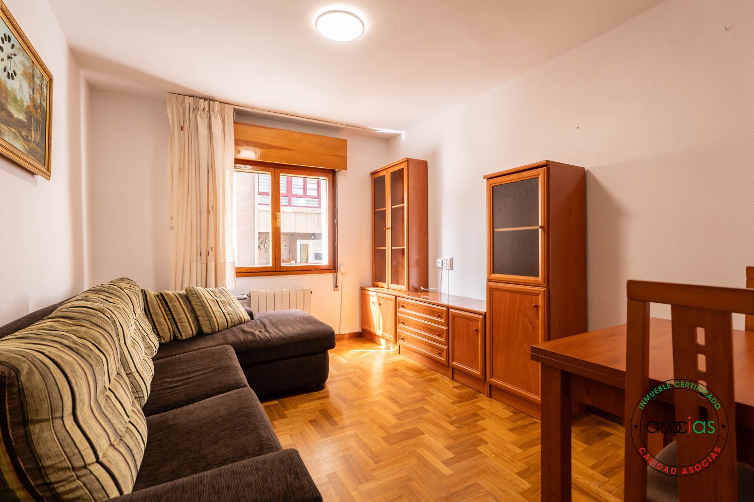 Living room of Flat for sale in Gijón   with Heating, Parquet flooring and Terrace