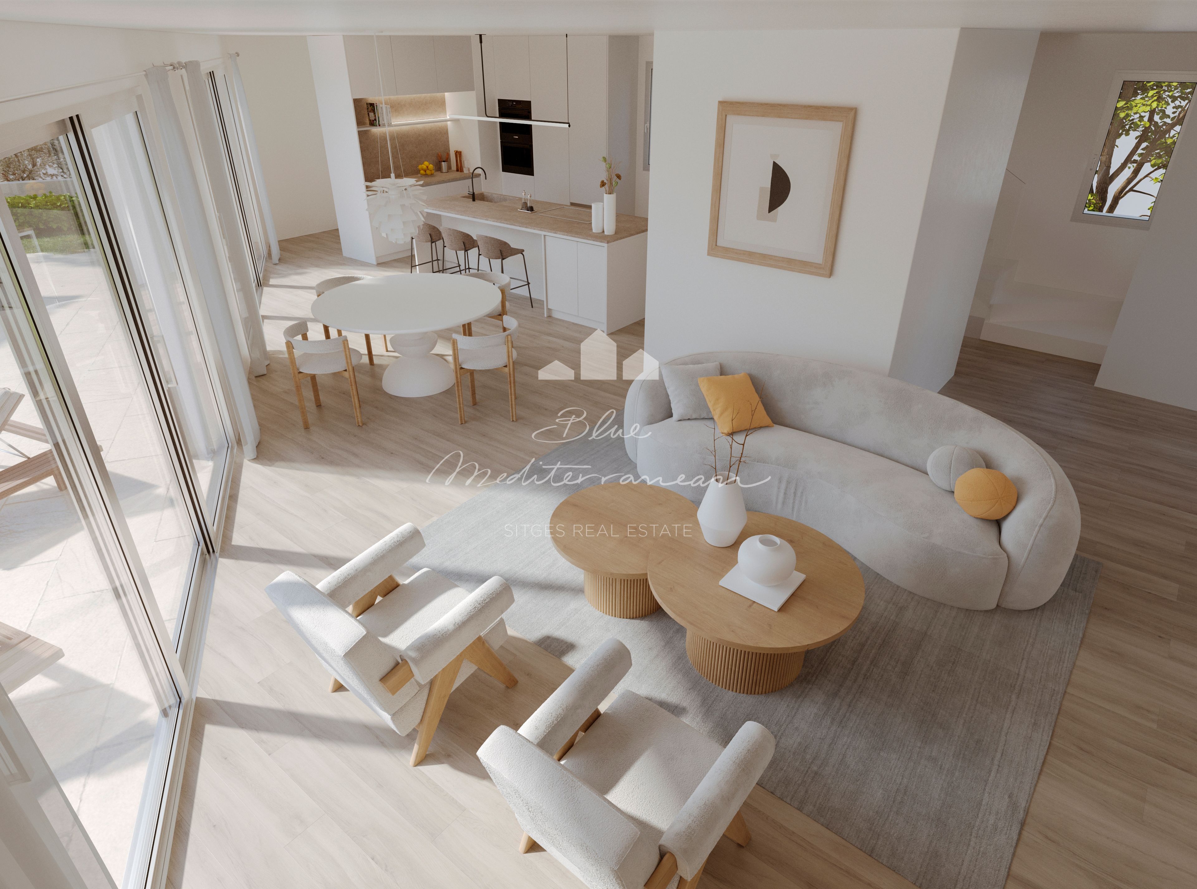 Living room of House or chalet for sale in Sitges  with Air Conditioner, Private garden and Terrace
