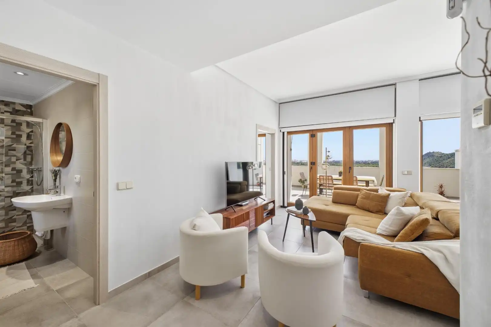 Sala de estar de Ático en venta en Xeresa con Aire acondicionado, Jardín privado y Terraza