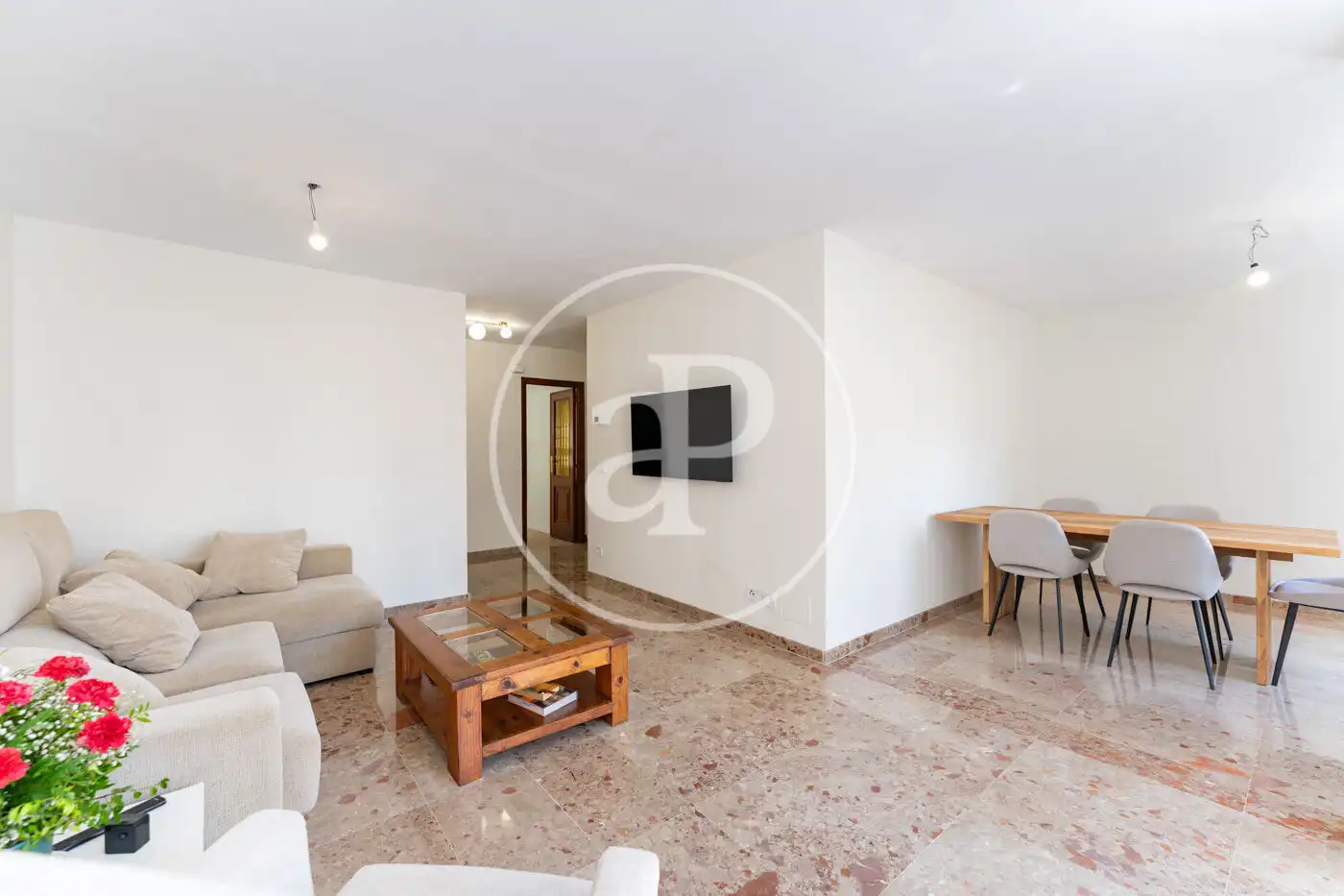 Sala d'estar de Pis de lloguer en  Palma de Mallorca amb Calefacció, Terrassa i Moblat