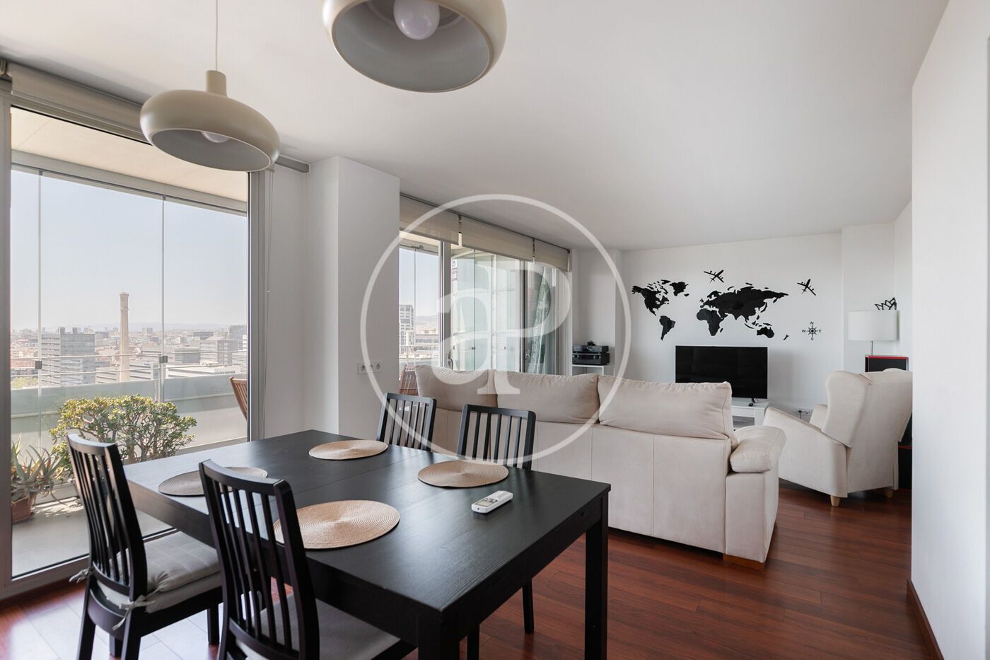 Living room of Flat to rent in  Barcelona Capital  with Air Conditioner, Heating and Private garden