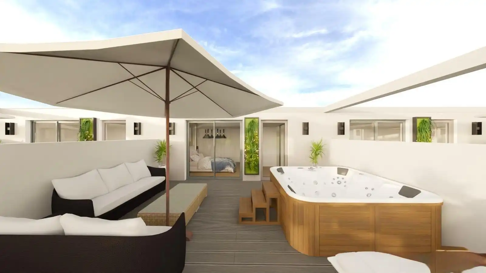 Terraza de Casa adosada en venta en Torrelavega  con Jardín privado, Terraza y Trastero