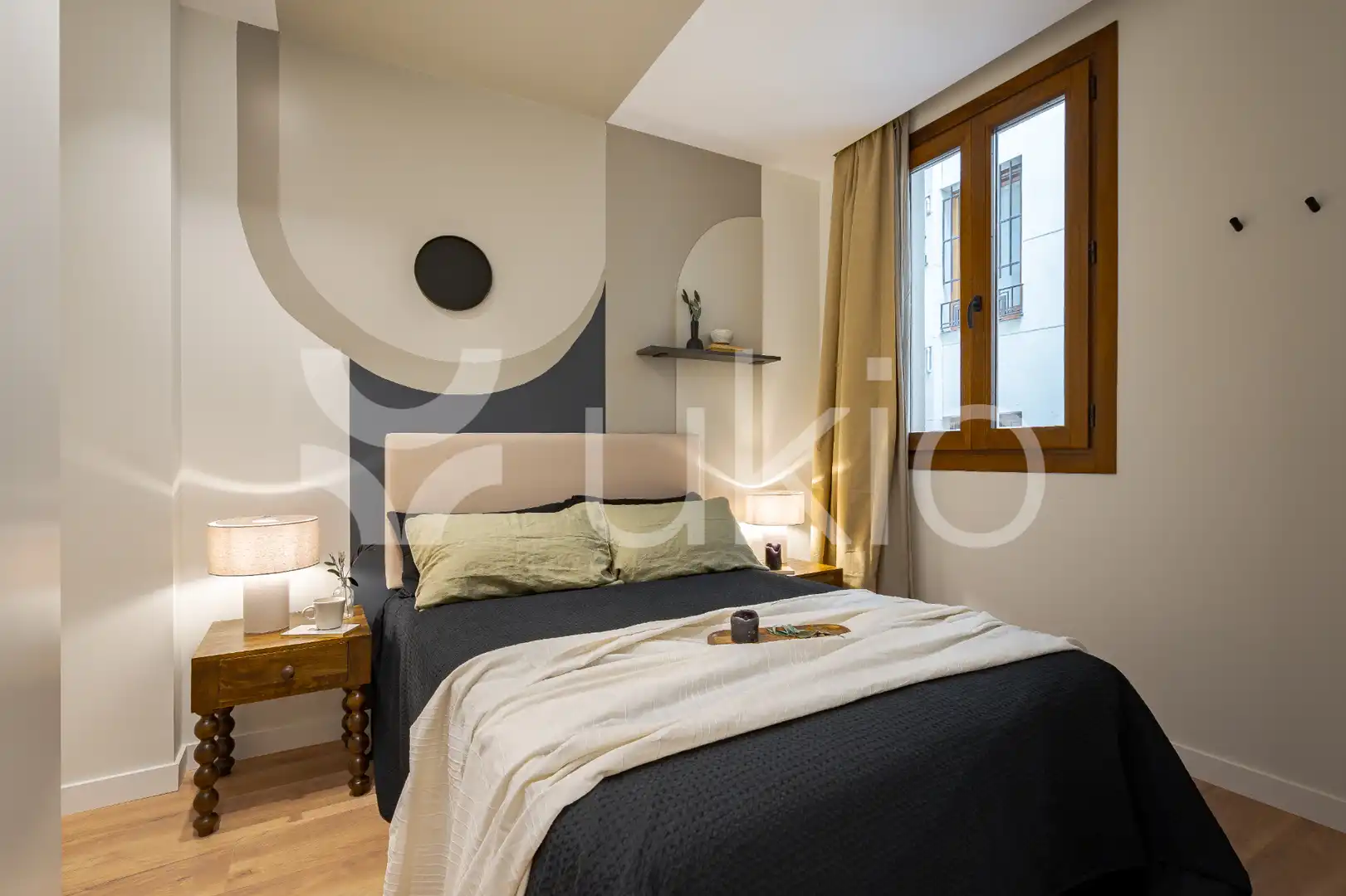 Schlafzimmer von Wohnungen zur Miete in Madrid mit Klimaanlage, Heizung und Terrasse