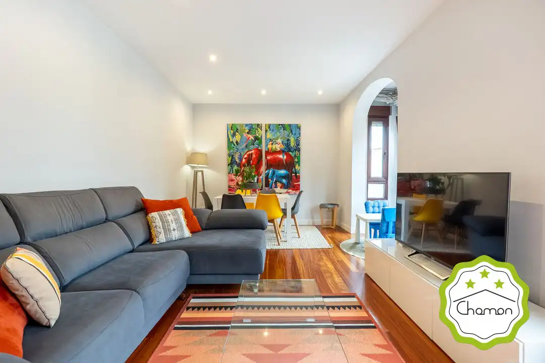 Wohnzimmer von Wohnung zum Verkauf in Portugalete mit Heizung, Terrasse und Abstellraum