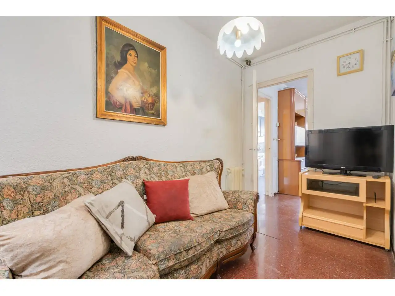 Sala d'estar de Àtic en venda en Terrassa amb Calefacció, Parquet i Terrassa