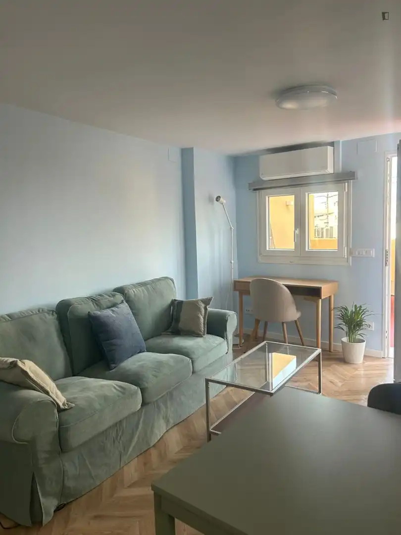 Sala d'estar de Apartament de lloguer en Valencia amb Aire condicionat, Moblat i Forn