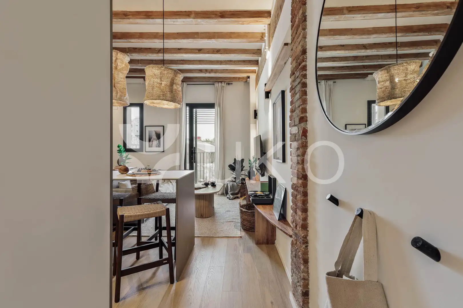 Sala de estar de Apartamento de alquiler en Barcelona con Aire acondicionado, Calefacción y Amueblado