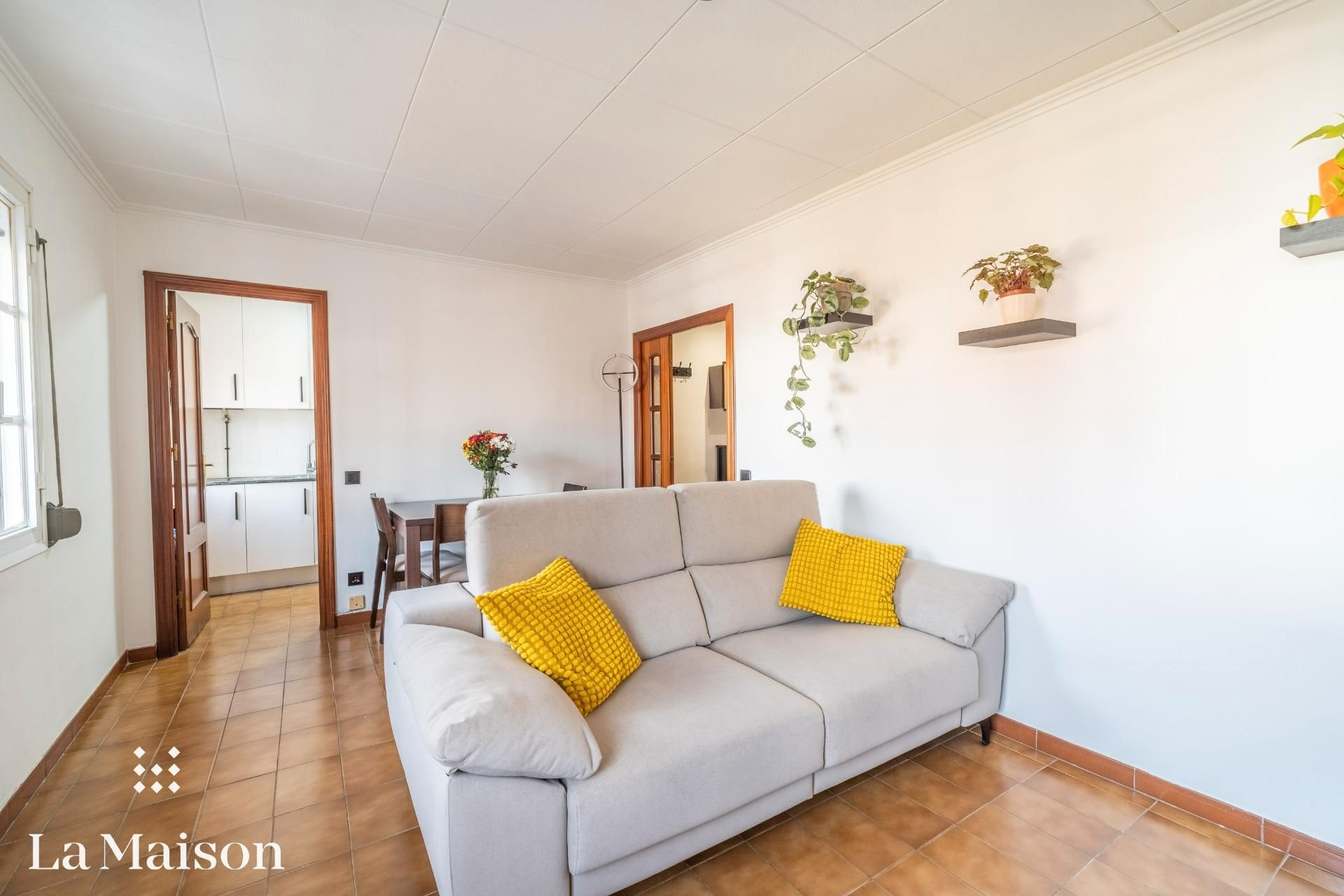 Sala d'estar de Pis en venda en Mataró amb Aire condicionat, Terrassa i TV