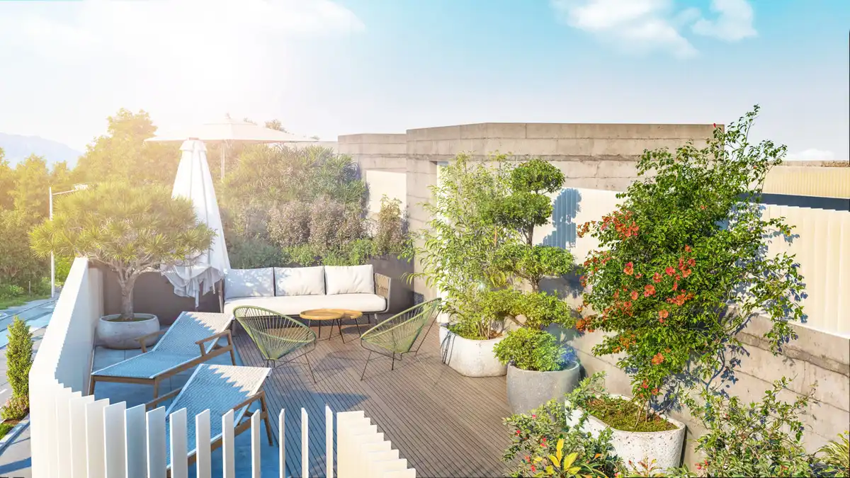 Terraza de Planta baja en venta en Estepona con Aire acondicionado, Jardín privado y Terraza