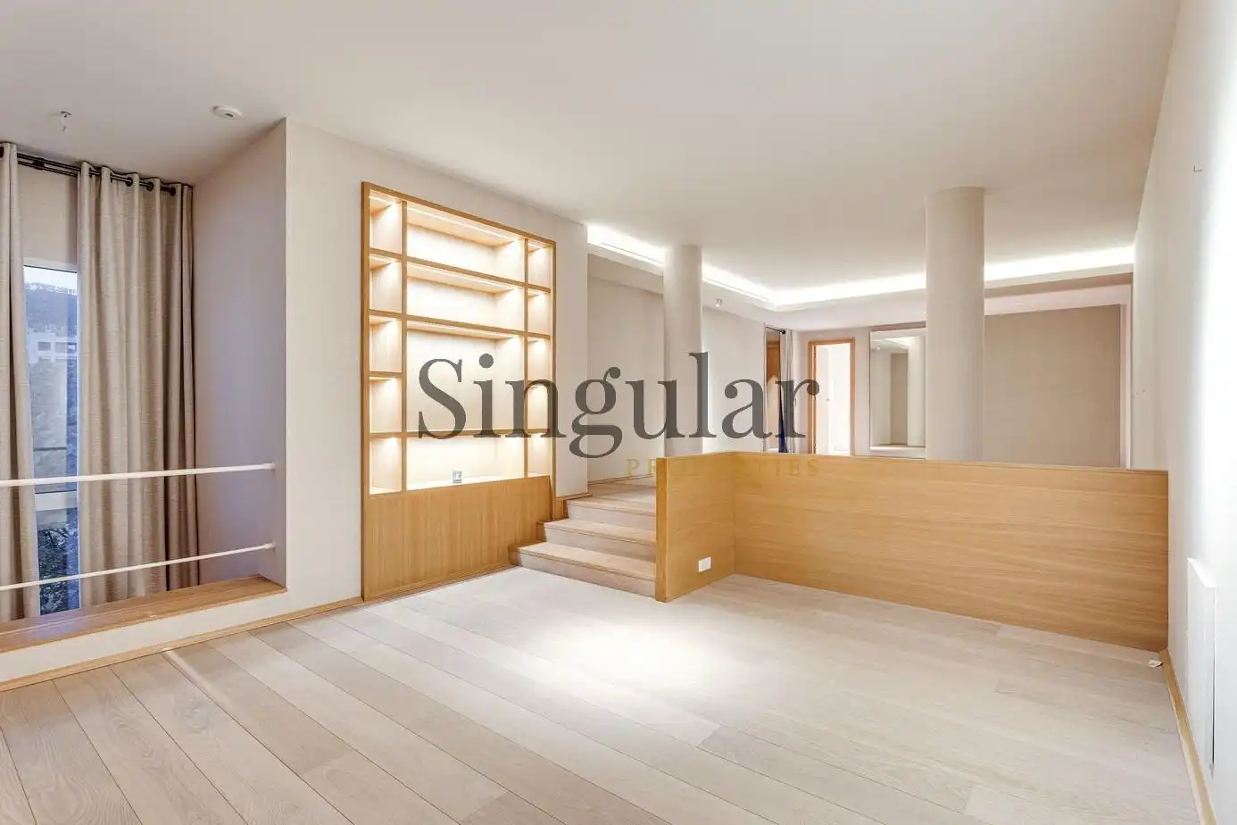 Sala de estar de Ático de alquiler en  Barcelona Capital con Jardín privado, Parquet y Terraza